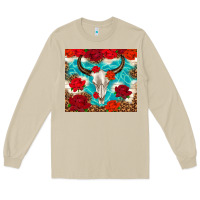 Mushroom bull skull rose Long Sleeve Tee - TumblerDesignByShophia