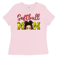 Bubblegum Pink Softball Mom Ladies Tee - BundleAndBundleShop