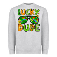 Heather Grey St. Patrick's Lucky dude Heavyweight Sweatshirt - OliviaCreatesArt