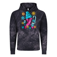 Cloud Black winter breast cancer ribbon Vintage Hoodie - NancyCooperArtShop