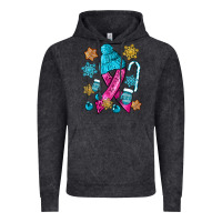 Winter Breast Cancer Ribbon Vintage Hoodie | Teevron