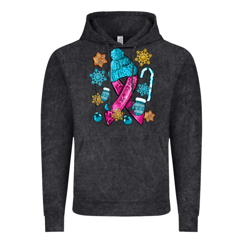 Winter Breast Cancer Ribbon Vintage Hoodie by NancyCooperArtShop | Teevron