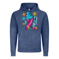 Vintage Denim winter breast cancer ribbon Vintage Hoodie - NancyCooperArtShop