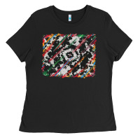 Black cowhide and serape background Ladies Tee - RanaPortraitStore