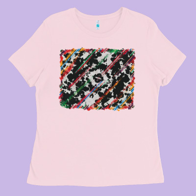 Cowhide And Serape Background Ladies Tee Designed By Ranaportraitstore