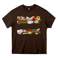 Chocolate Brown floral teacher custom name Heavy Core Tee - NancyCooperArtShop