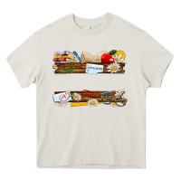 Cream floral teacher custom name Heavy Core Tee - NancyCooperArtShop