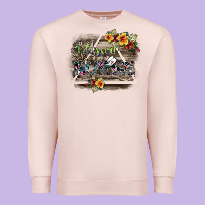 Blessed Nurse Premium Sweatshirt Designed By Sublimationcraftshop