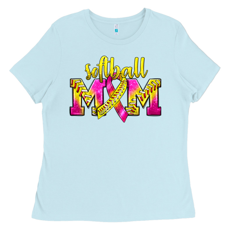 Softball Mom Breast Cancer Ladies Tee by BundleAndBundleShop | Teevron