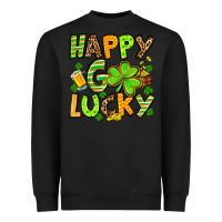Black St. Patrick's Happy go lucky Heavyweight Sweatshirt - OliviaCreatesArt