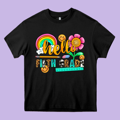 Hello Fifth Grade Heavy Core Tee Designed By Nancycooperartshop
