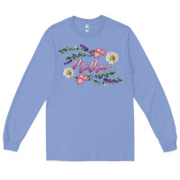 Colony Blue Floral Daisy Mother Long Sleeve Tee - RanaPortraitStore
