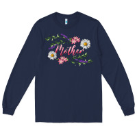 Navy Floral Daisy Mother Long Sleeve Tee - RanaPortraitStore