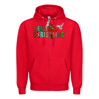 Red Merry christmas cross Zipper Hoodie - FaDigitalArtStudio