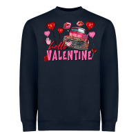 Navy Hello Valentine Valentine's Day truck Heavyweight Sweatshirt - FaDigitalArtStudio