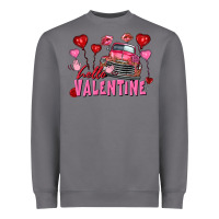 Hello Valentine Valentine's Day Truck Heavyweight Sweatshirt | Teevron