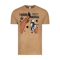I Have Two Moods Black Sneakers Afro Girl Vintage Tee | Teevron