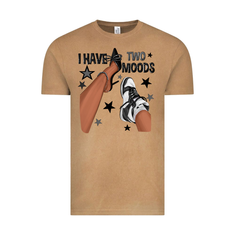 I Have Two Moods Black Sneakers Afro Girl Vintage Tee by texasbilliewilder | Teevron