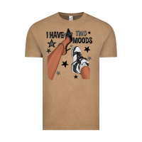 Vintage Coffee I Have Two Moods Black Sneakers Afro Girl Vintage Tee - texasbilliewilder