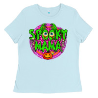 Baby Blue Spooky Mama Ladies Tee - BundleAndBundleShop