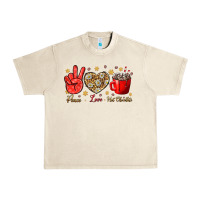 Sandshell Peace love hot chocolate Urban Heavy Tee - NancyCooperArtShop