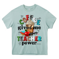 Arona coffee gives me teacher power Heavy Core Tee - NancyCooperArtShop