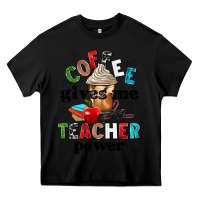 Black coffee gives me teacher power Heavy Core Tee - NancyCooperArtShop