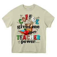 Mossy coffee gives me teacher power Heavy Core Tee - NancyCooperArtShop