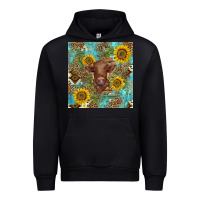 Black western highland cow Urban Hoodie - BarkalooDesign