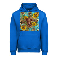 Cobalt western highland cow Urban Hoodie - BarkalooDesign