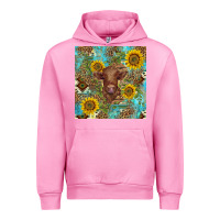 Fuchsia Pink western highland cow Urban Hoodie - BarkalooDesign