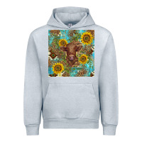 Heather Grey western highland cow Urban Hoodie - BarkalooDesign