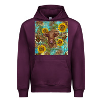Mauve Wine western highland cow Urban Hoodie - BarkalooDesign
