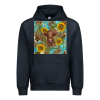 Navy western highland cow Urban Hoodie - BarkalooDesign