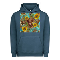 Pigment Midnight Navy western highland cow Urban Hoodie - BarkalooDesign