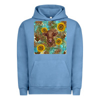Pigment Pebble Blue western highland cow Urban Hoodie - BarkalooDesign