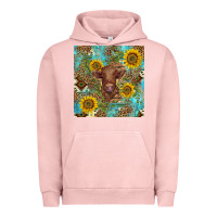 Pigment Salmon western highland cow Urban Hoodie - BarkalooDesign