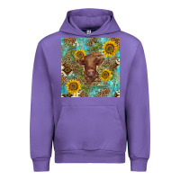 Tulip western highland cow Urban Hoodie - BarkalooDesign