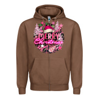Chestnut pink merry christmas Zipper Hoodie - FaDigitalArtStudio