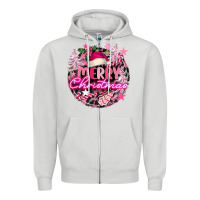 Dove Grey pink merry christmas Zipper Hoodie - FaDigitalArtStudio