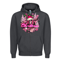 Smoke pink merry christmas Zipper Hoodie - FaDigitalArtStudio
