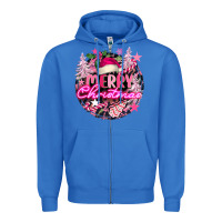 Pink Merry Christmas Zipper Hoodie | Teevron