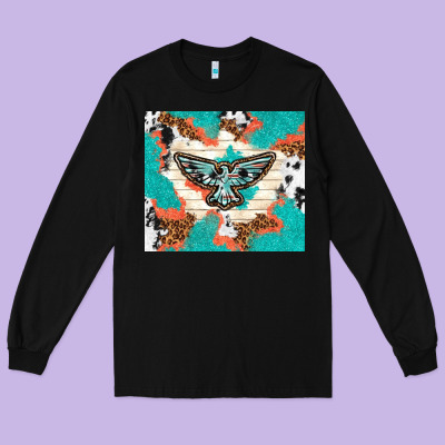 Freebird With Leopard And Cowhide Pattern Long Sleeve Tee Designed By Tumblerdesignbyshophia