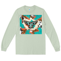 Matcha freebird with leopard and cowhide pattern Long Sleeve Tee - TumblerDesignByShophia