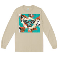 Mushroom freebird with leopard and cowhide pattern Long Sleeve Tee - TumblerDesignByShophia