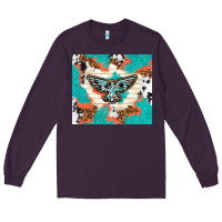 Plum freebird with leopard and cowhide pattern Long Sleeve Tee - TumblerDesignByShophia