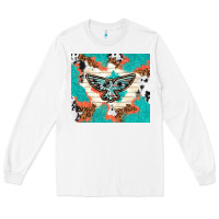 White freebird with leopard and cowhide pattern Long Sleeve Tee - TumblerDesignByShophia