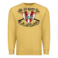 Antique Gold all you need is love baseball Premium Sweatshirt - CowhideDigitalArt
