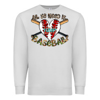Dove Grey all you need is love baseball Premium Sweatshirt - CowhideDigitalArt