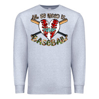 Heather Grey all you need is love baseball Premium Sweatshirt - CowhideDigitalArt